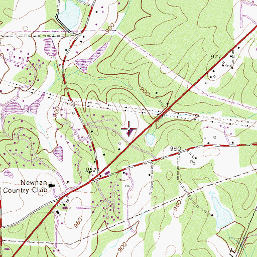 Topographic Map of Bible Church, GA