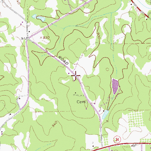 Topographic Map of Briarwood, GA