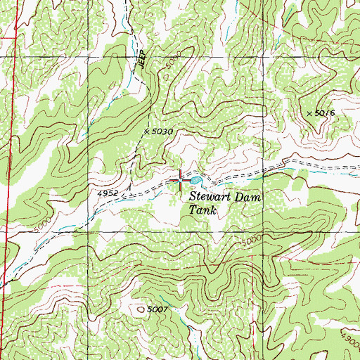 Topographic Map of Stewart Dam Tank, AZ