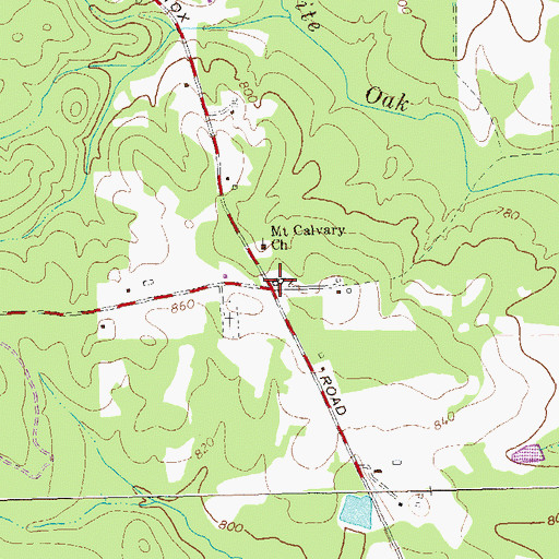 Topographic Map of Callum Church (historical), GA