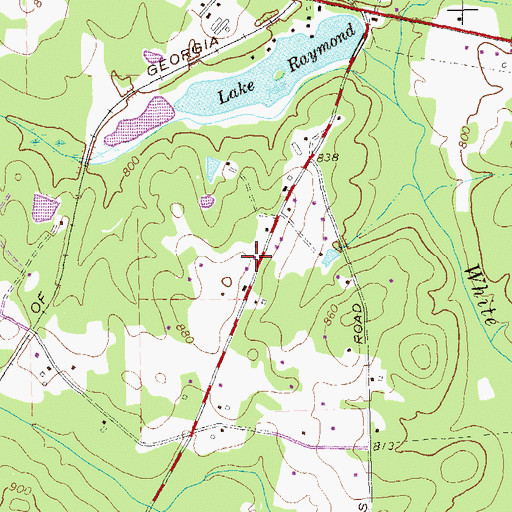 Topographic Map of Calvary Baptist Church, GA