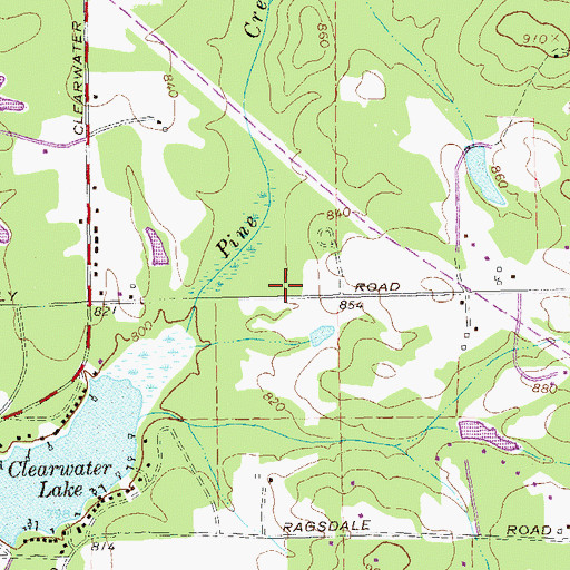 Topographic Map of China Grove Cemetery, GA