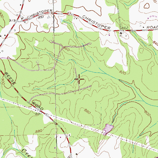 Topographic Map of Circle H Estates, GA