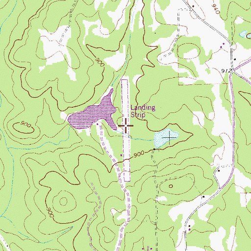 Topographic Map of Clint Odom Airport (historical), GA
