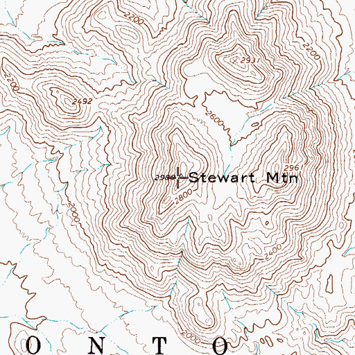 Topographic Map of Stewart Mountain, AZ
