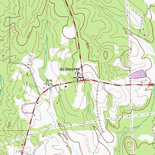 Topographic Map of Corner Branch School (historical), GA
