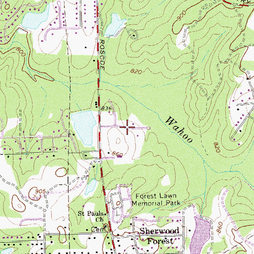 Topographic Map of Creek Subdivision, GA