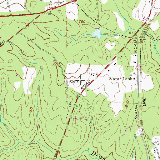 Topographic Map of Delk-Nixon Cemetery, GA