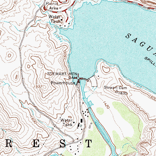 Topographic Map of Stewart Mountain Dam, AZ