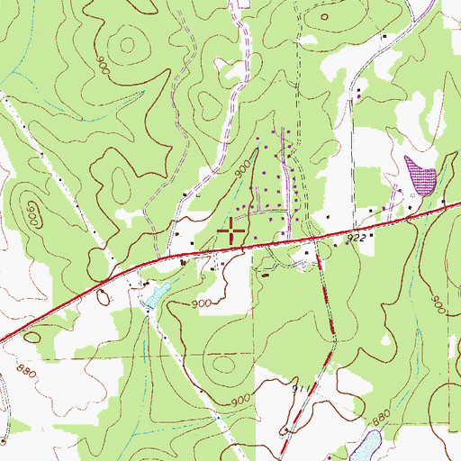 Topographic Map of Eastwood Church, GA