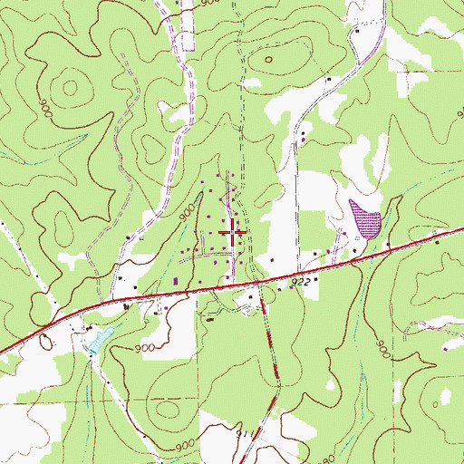 Topographic Map of Eastwood Estates, GA