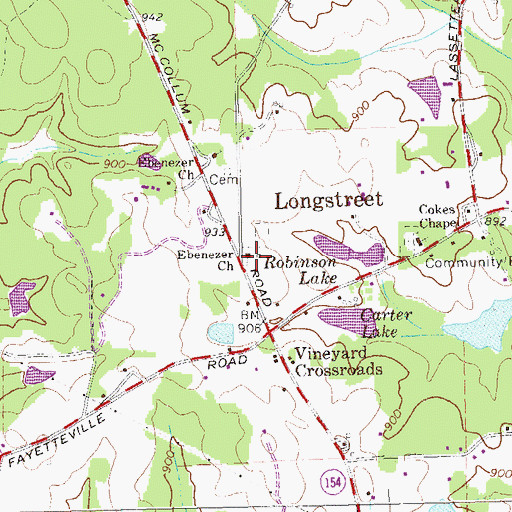 Topographic Map of Ebenezer School (historical), GA