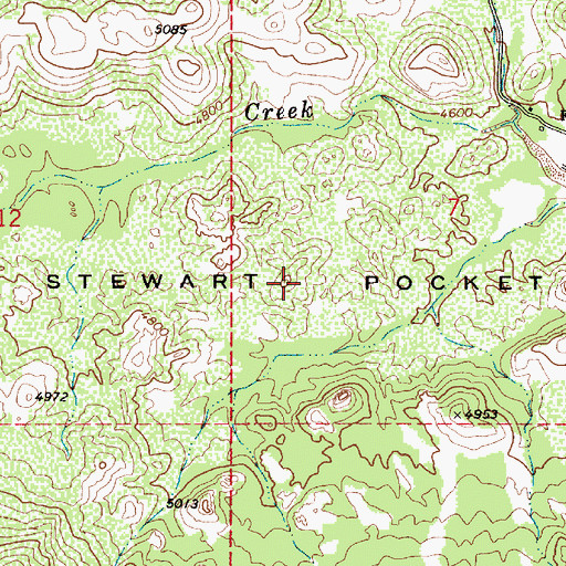 Topographic Map of Stewart Pocket, AZ