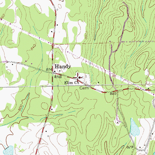 Topographic Map of Elim School (historical), GA