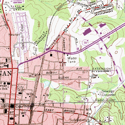 Topographic Map of Fire Baptized Holiness Church (historical), GA