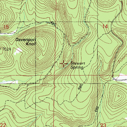 Topographic Map of Stewart Spring, AZ