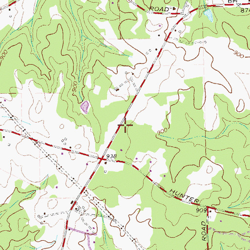 Topographic Map of First Moreland Church, GA