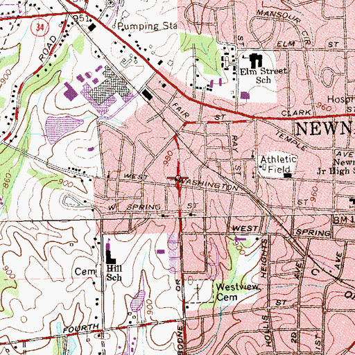 Topographic Map of Friendship Baptist Church, GA