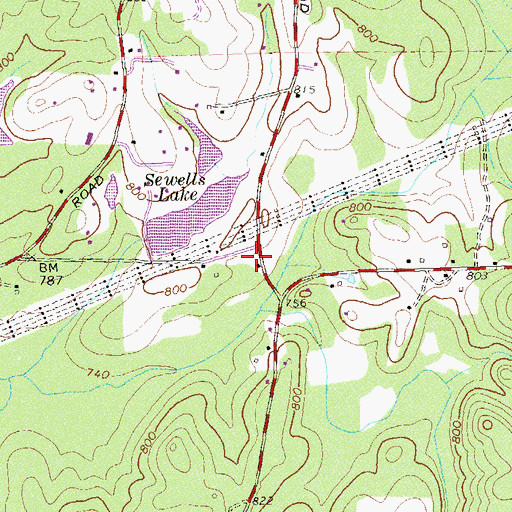 Topographic Map of Happy Valley School (historical), GA