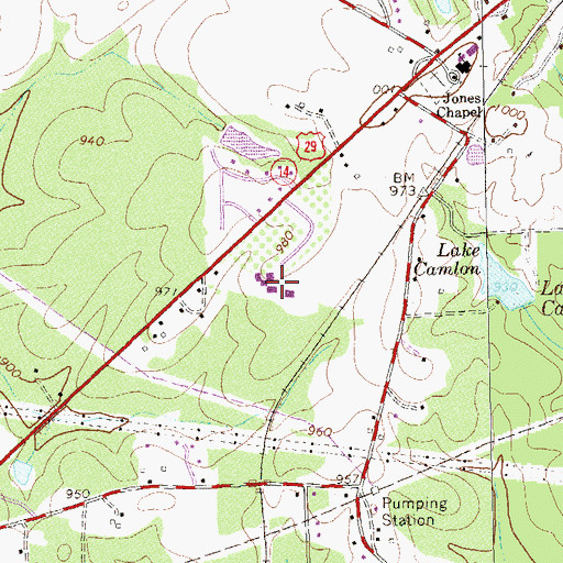 Topographic Map of The Heritage School, GA