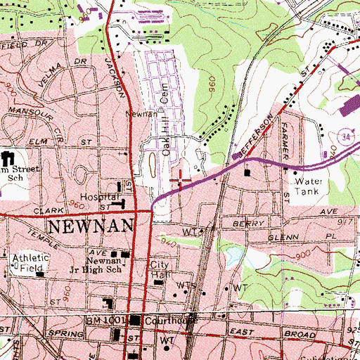 Topographic Map of Holiness Church, GA