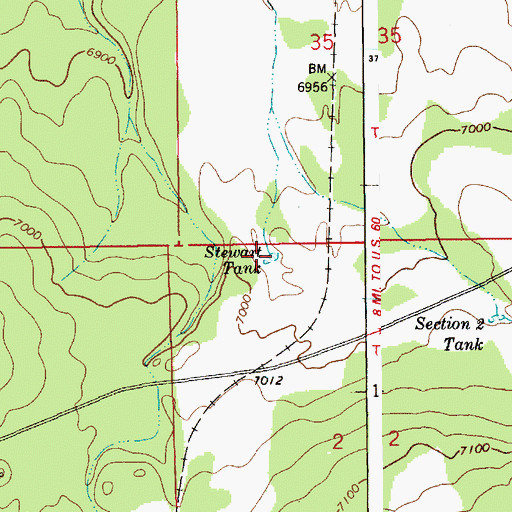 Topographic Map of Stewart Tank, AZ