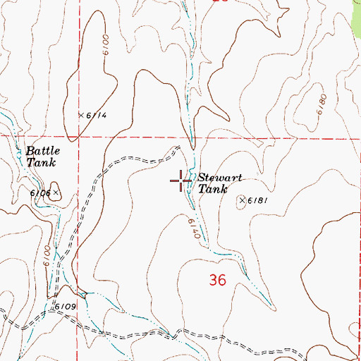 Topographic Map of Stewart Tank, AZ