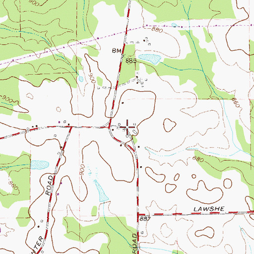 Topographic Map of Johnsons Farm, GA