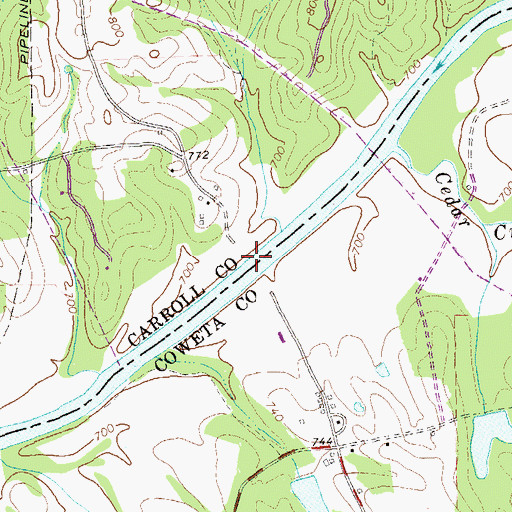 Topographic Map of Jones Bridge (historical), GA