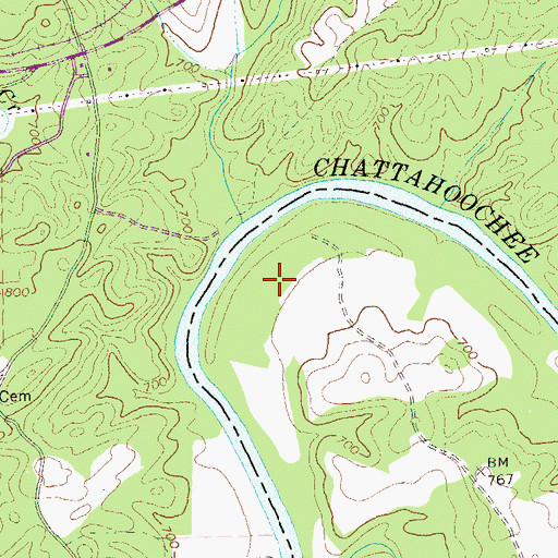 Topographic Map of Lewis Lakes (historical), GA