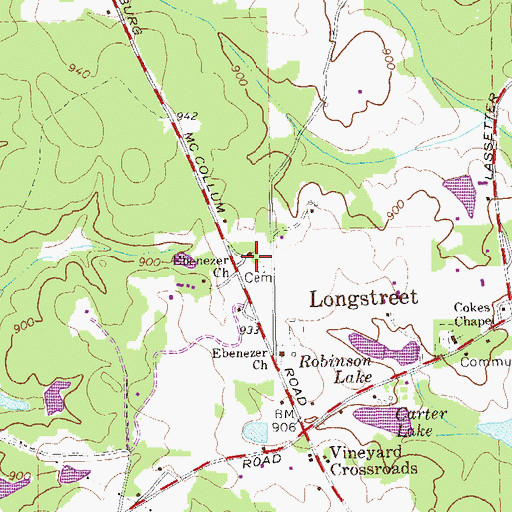 Topographic Map of Longstreet School (historical), GA