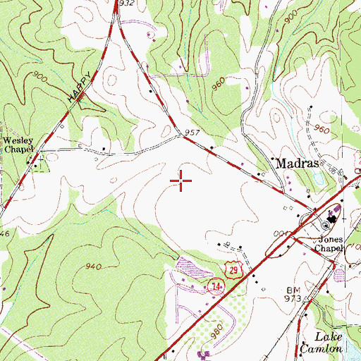 Topographic Map of Madras Middle School, GA
