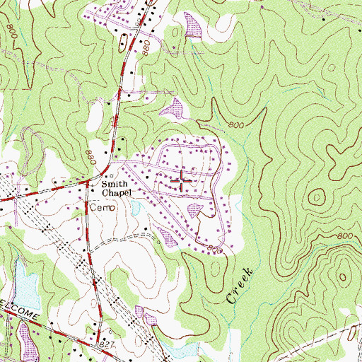 Topographic Map of Meadowview Mobile Home Park, GA