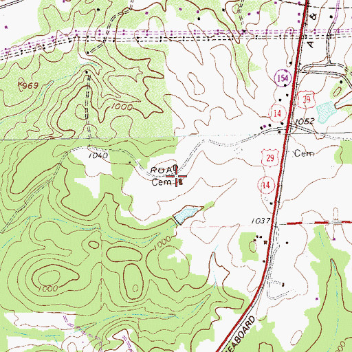 Topographic Map of Mobley Cemetery, GA