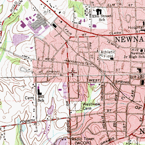 Topographic Map of Mount Sinai Baptist Church, GA