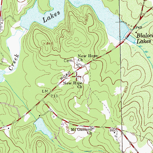 Topographic Map of New Hope School (historical), GA