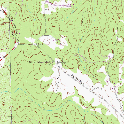 Topographic Map of New Macedonia Cemetery, GA