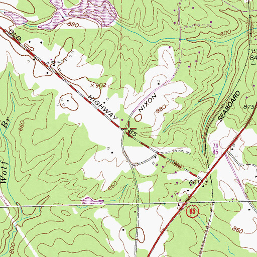 Topographic Map of Nixon Grove School (historical), GA