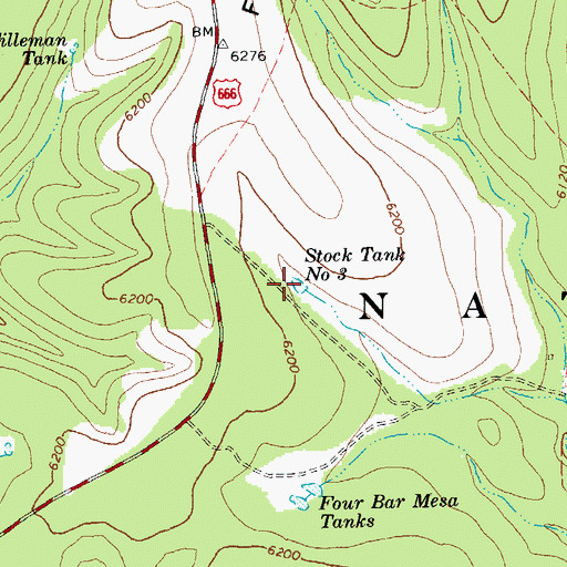 Topographic Map of Stock Tank Number Three, AZ