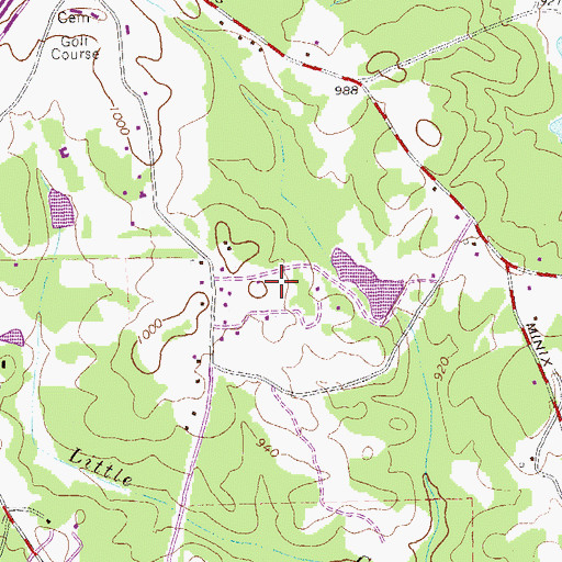 Topographic Map of Ponderosa Mobile Home Park, GA