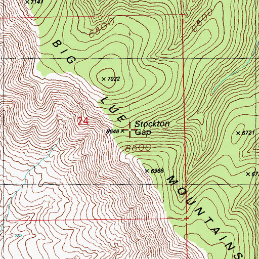 Topographic Map of Stockton Gap, AZ