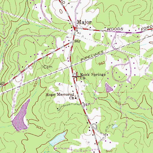 Topographic Map of Rock Springs School (historical), GA
