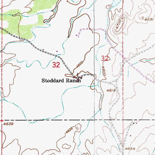 Topographic Map of Stoddard Ranch, AZ