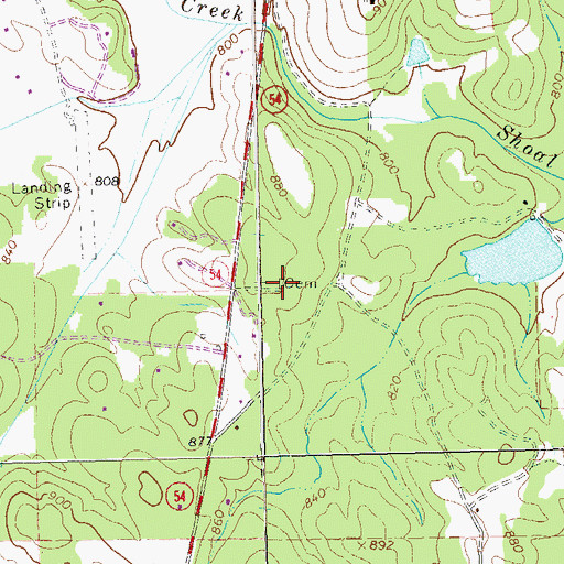 Topographic Map of Smith Cemetery, GA