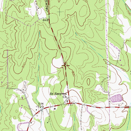 Topographic Map of Smyrna Church (historical), GA