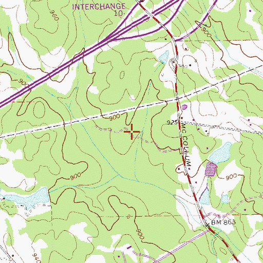 Topographic Map of Springwater Plantation Subdivision, GA