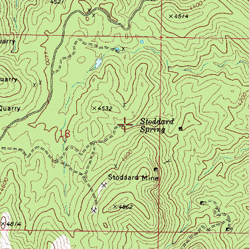 Topographic Map of Stoddard Spring, AZ