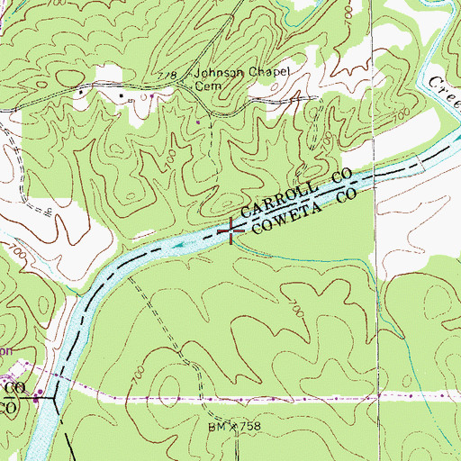 Topographic Map of Turkey Creek, GA