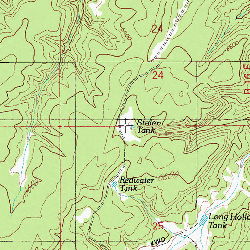 Topographic Map of Stolen Tank, AZ