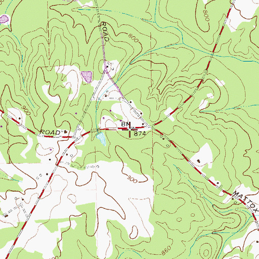 Topographic Map of Whiteoak School (historical), GA